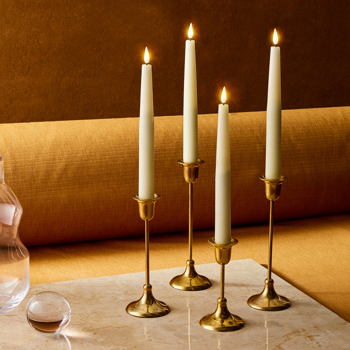 Infinity Wick Ivory 9" Taper Candles, Set of 4