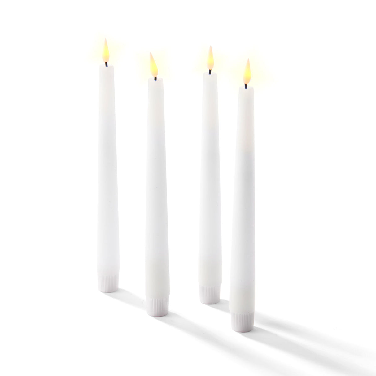 Infinity Wick White 9" Taper Candles, Set of 4