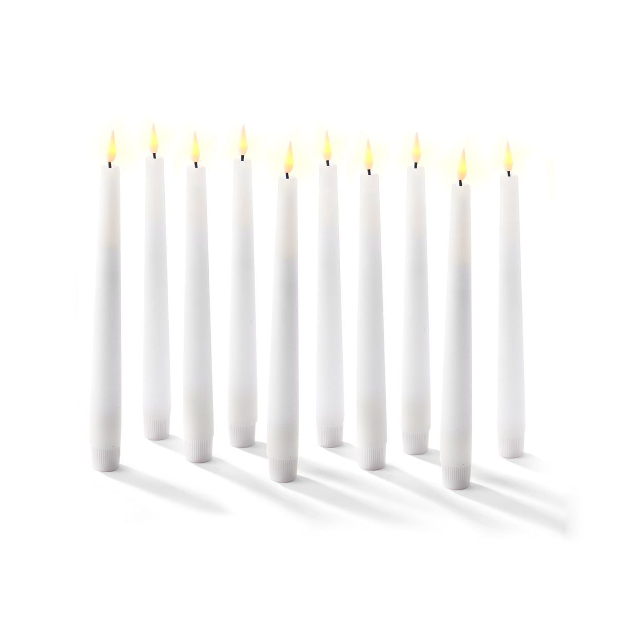 Infinity Wick White 9" Taper Candles, Set of 10