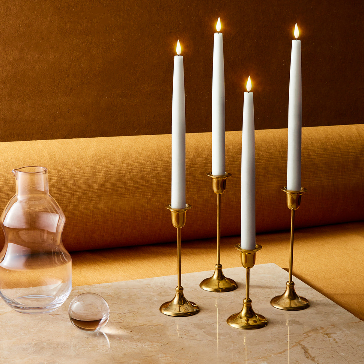 Infinity Wick White 11" Taper Candles, Set of 4