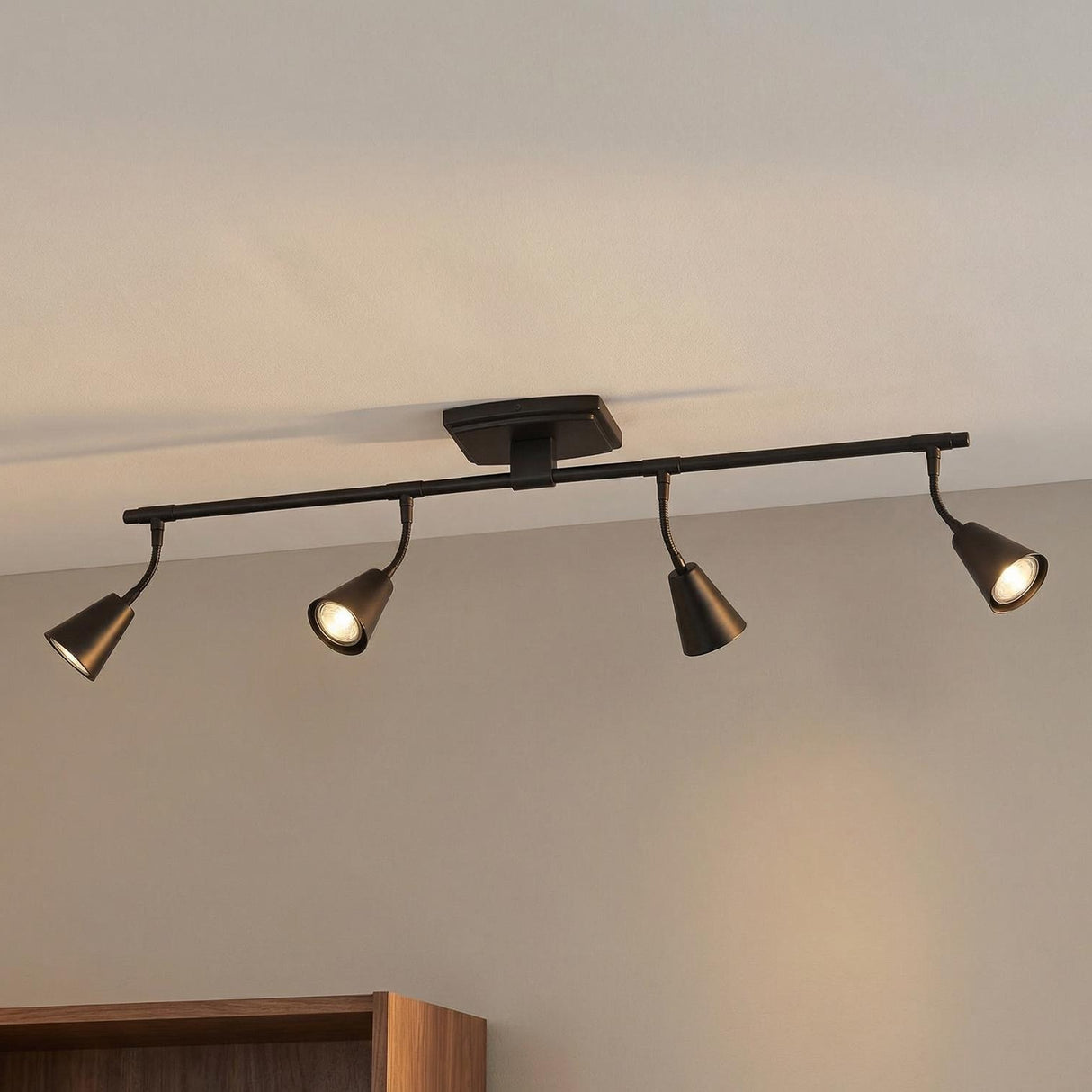 Hudson 32" 4-Light Fixed Track Light, Matte Black