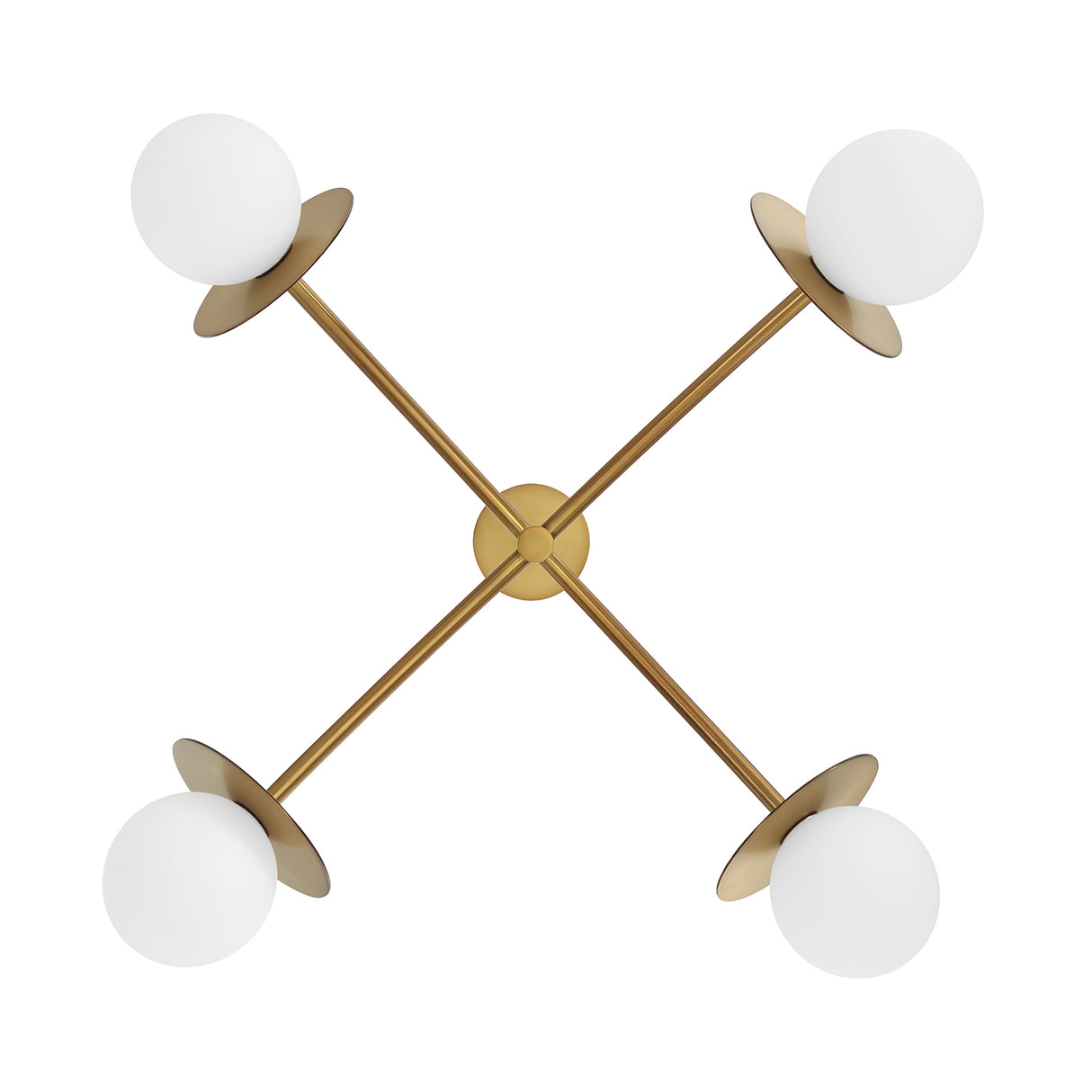 Levi 4 Globe Chandelier 26", Aged Brass