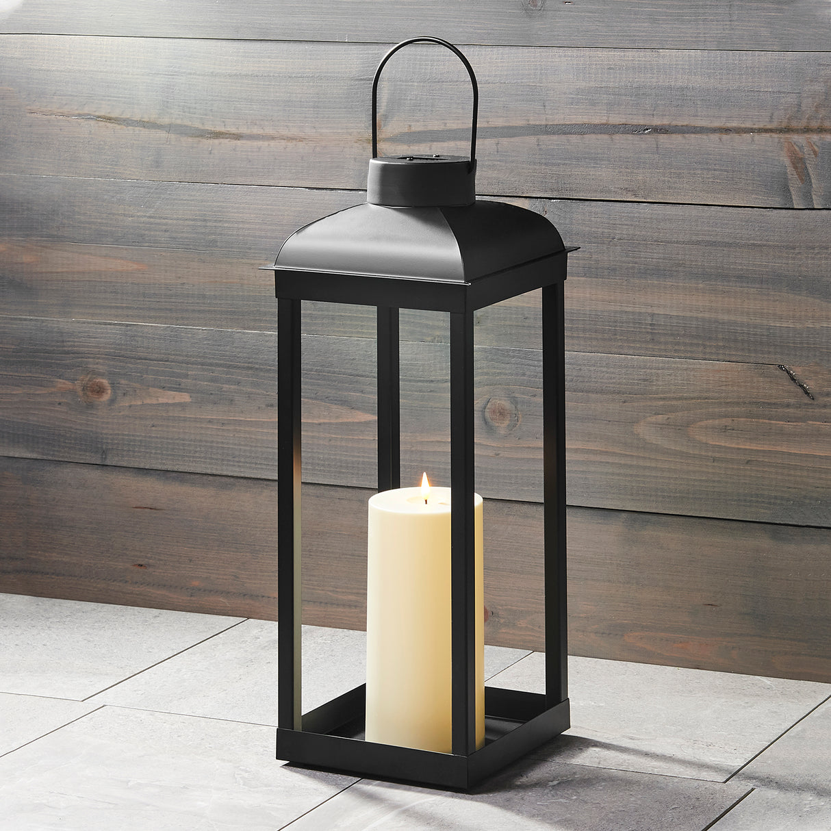 Open Box Tanner Solar Flameless Lantern, Large