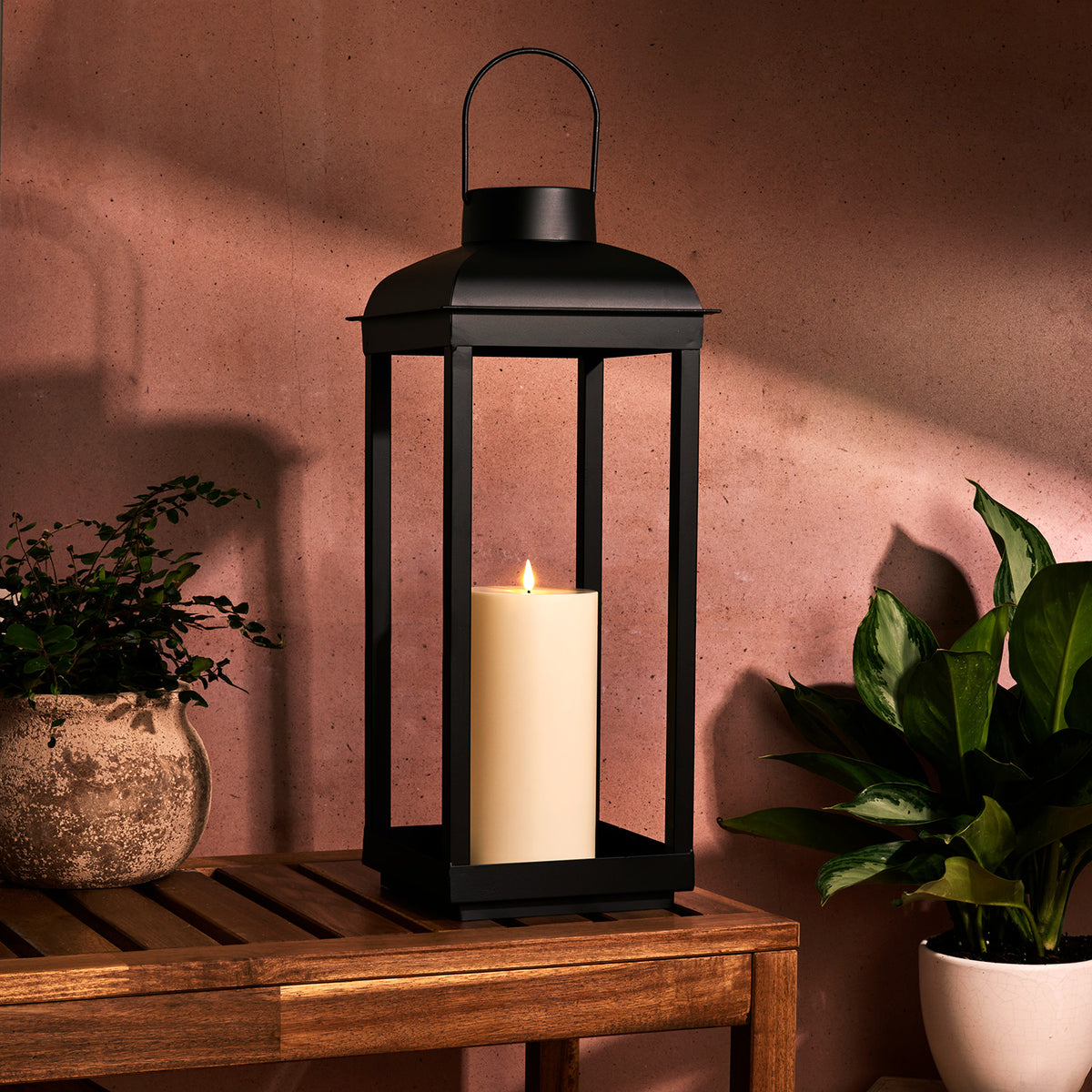 Tanner Solar Flameless Lantern, Large