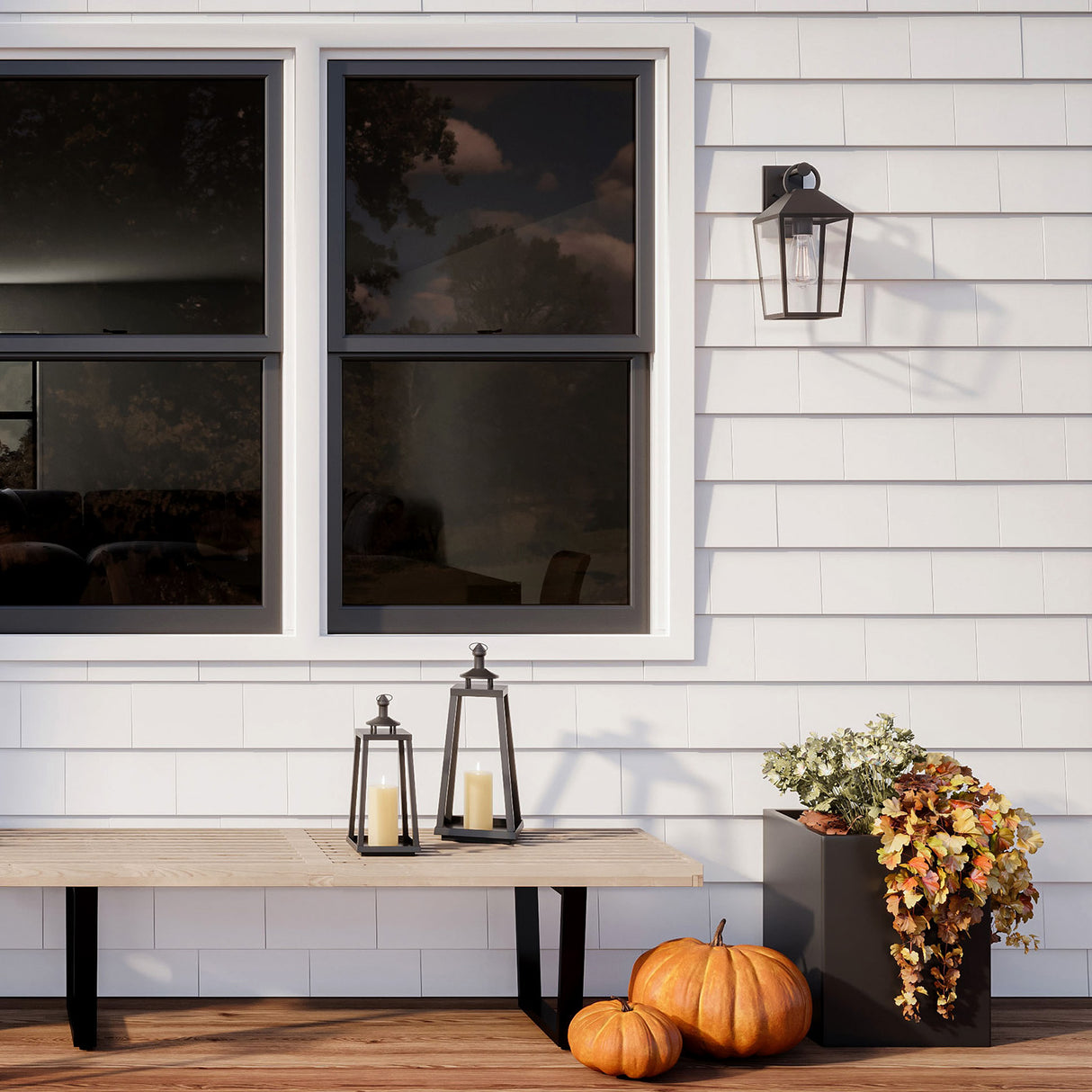 Cole Outdoor Wall Light, Small 13" Black