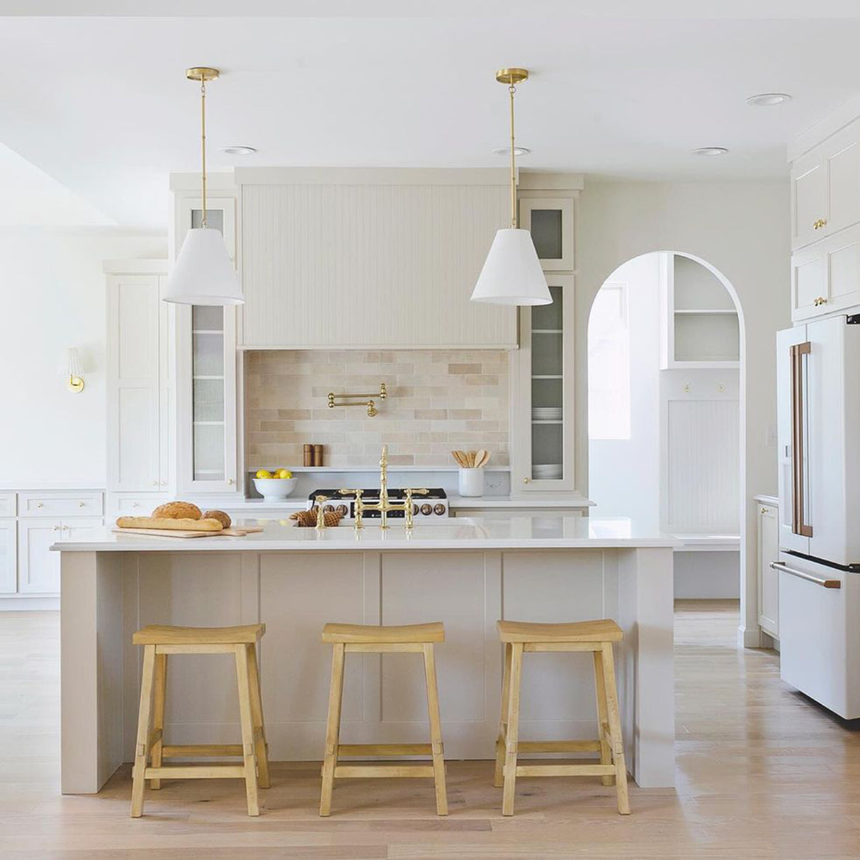 Luca Small 13" Conical Pendant, Satin Brass