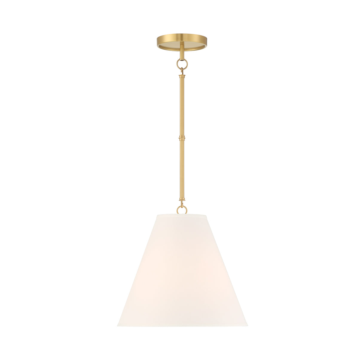 Luca Small 13" Conical Pendant, Satin Brass