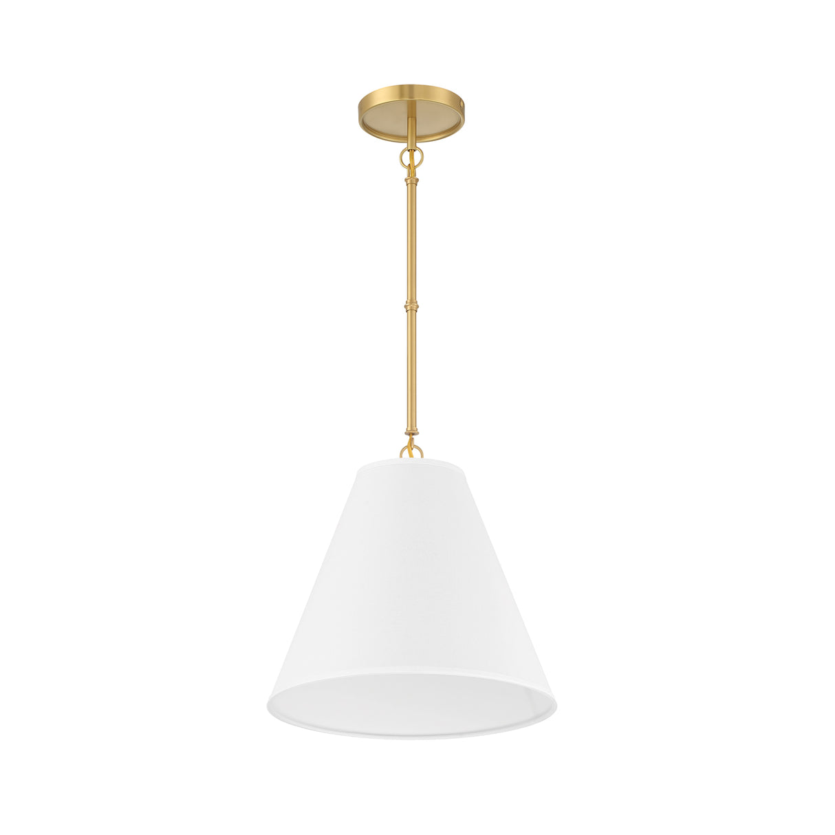 Luca Small 13" Conical Pendant, Satin Brass
