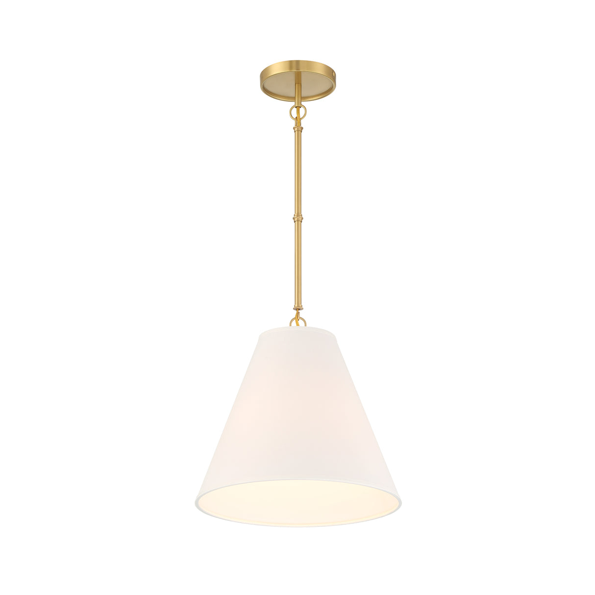 Luca Small 13" Conical Pendant, Satin Brass