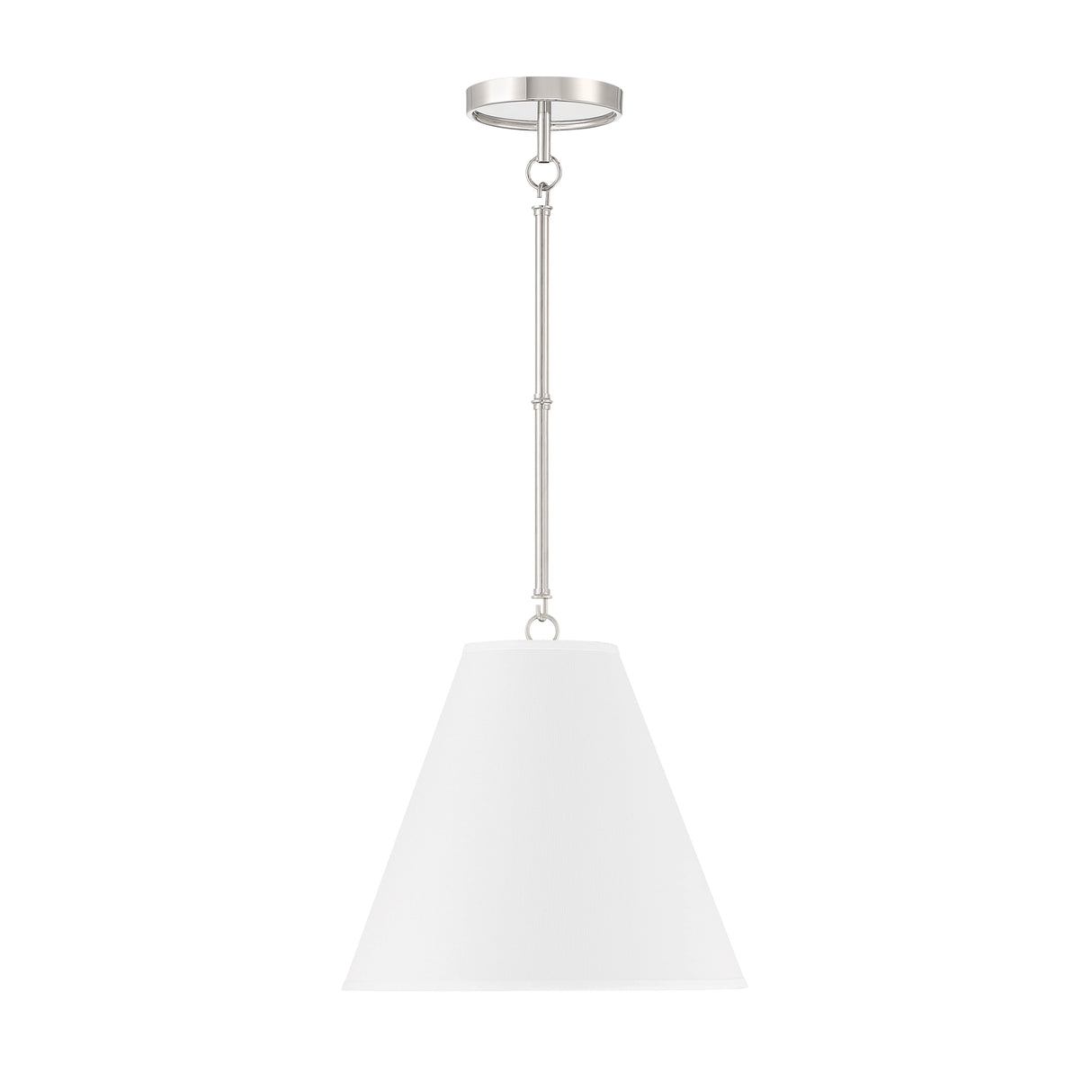 Luca Small 13" Conical Pendant, Polished Nickel