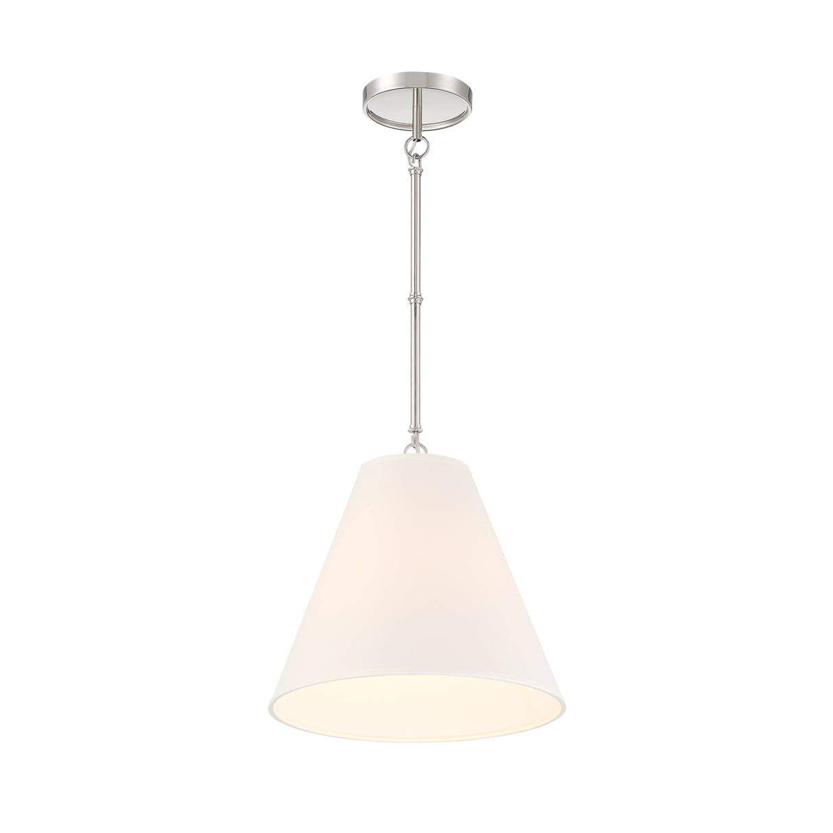 Luca Small 13" Conical Pendant, Polished Nickel