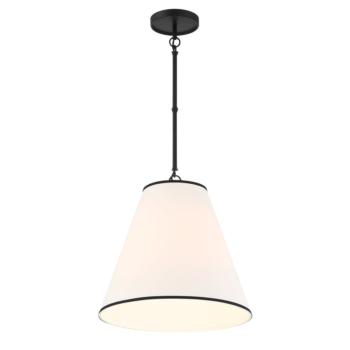 Luca Medium 15" Conical Pendant, Matte Black