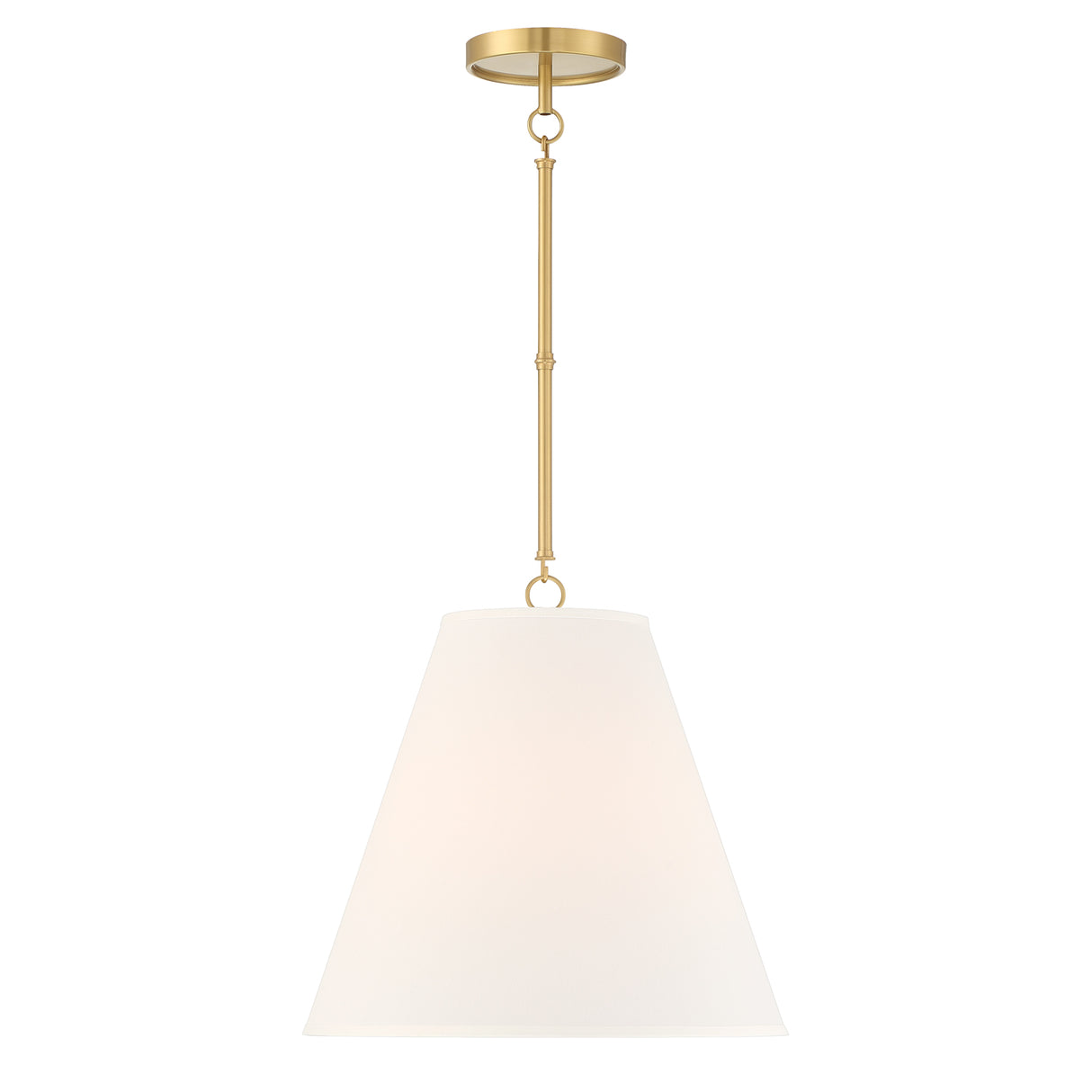 Luca Medium 15" Conical Pendant, Satin Brass