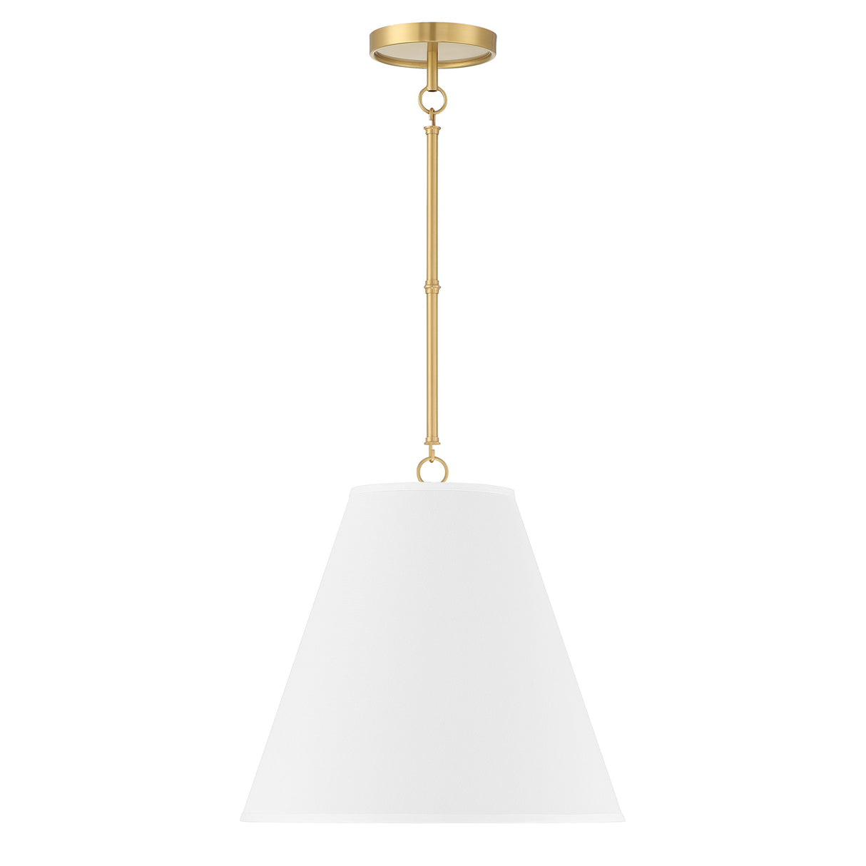 Luca Medium 15" Conical Pendant, Satin Brass