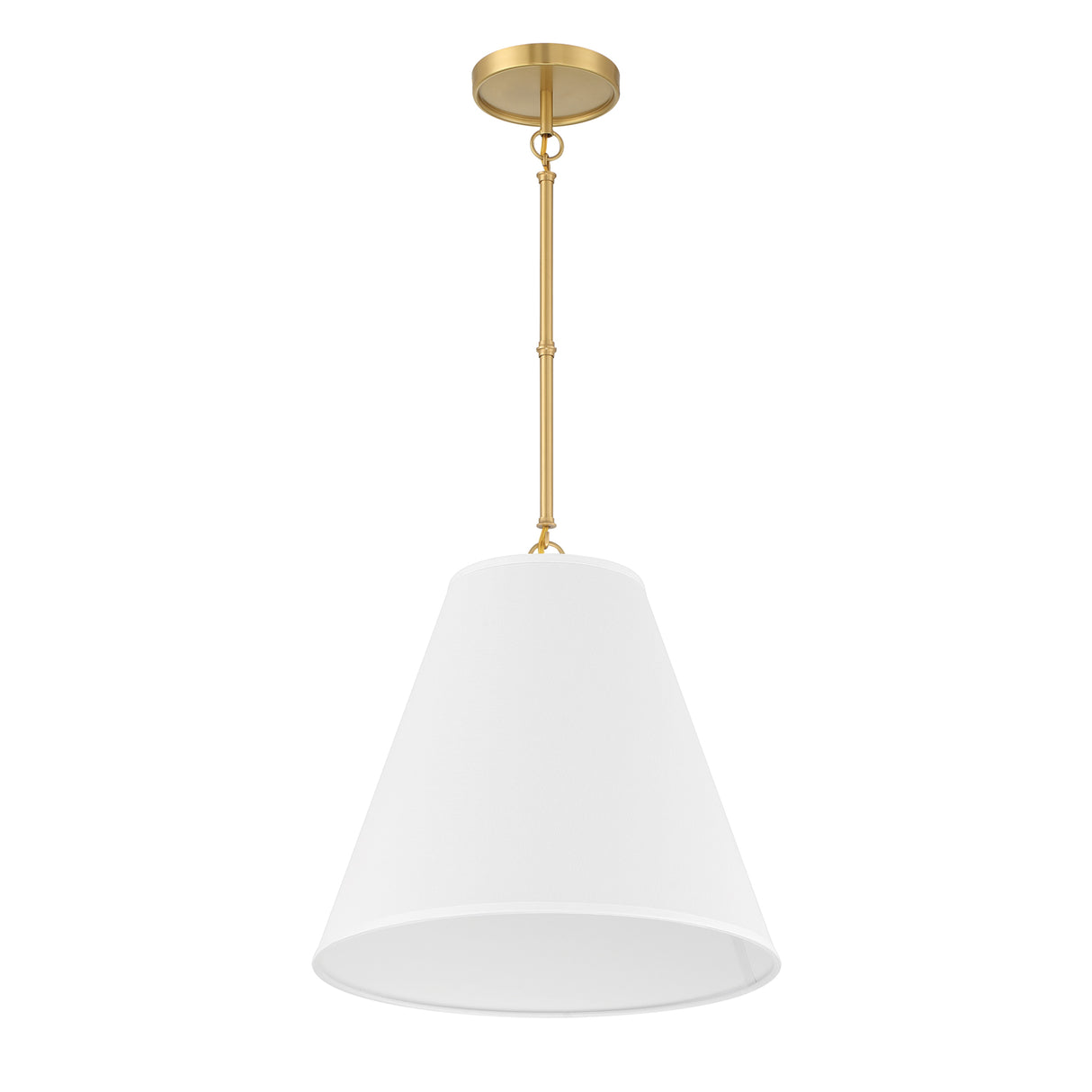 Luca Medium 15" Conical Pendant, Satin Brass