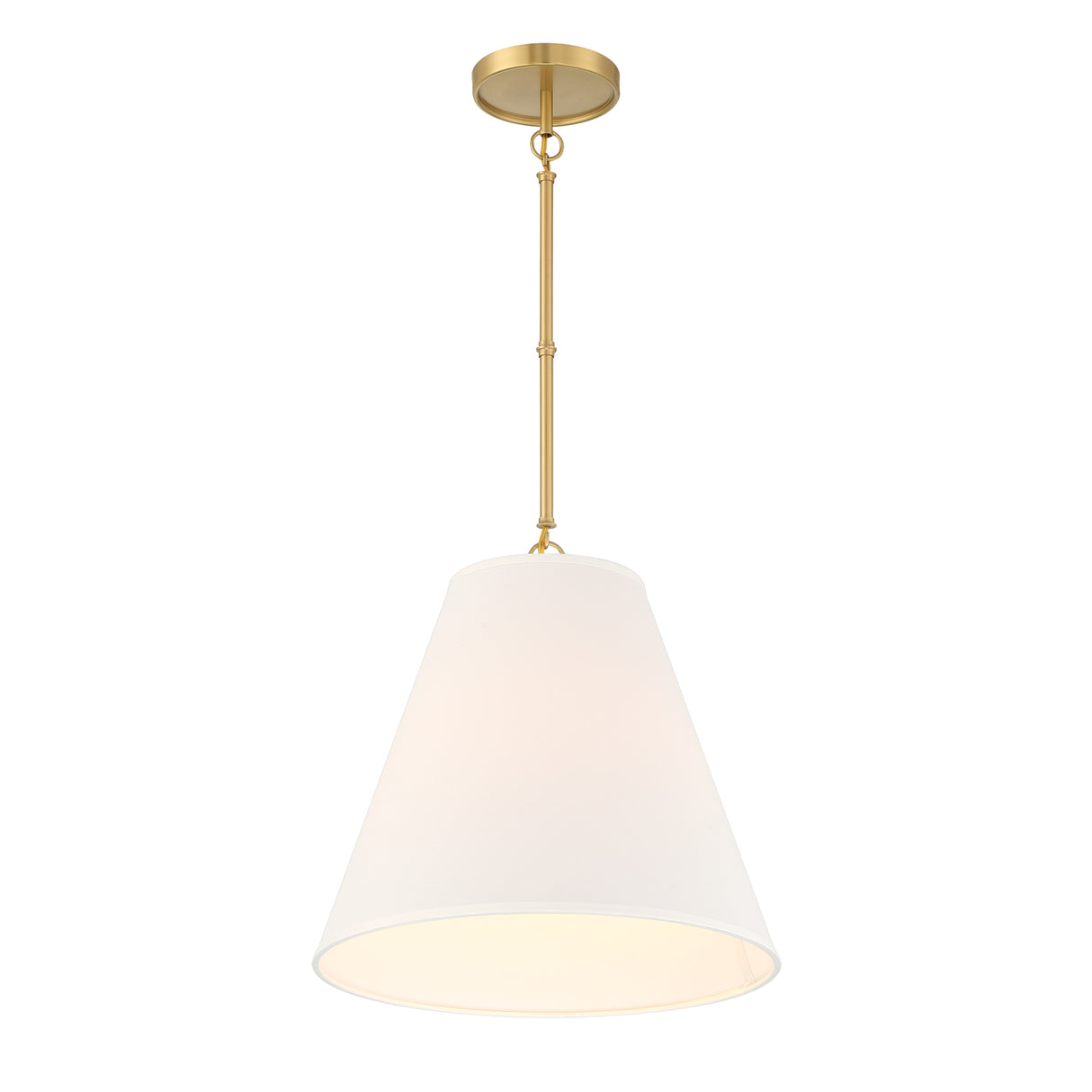 Luca Medium 15" Conical Pendant, Satin Brass