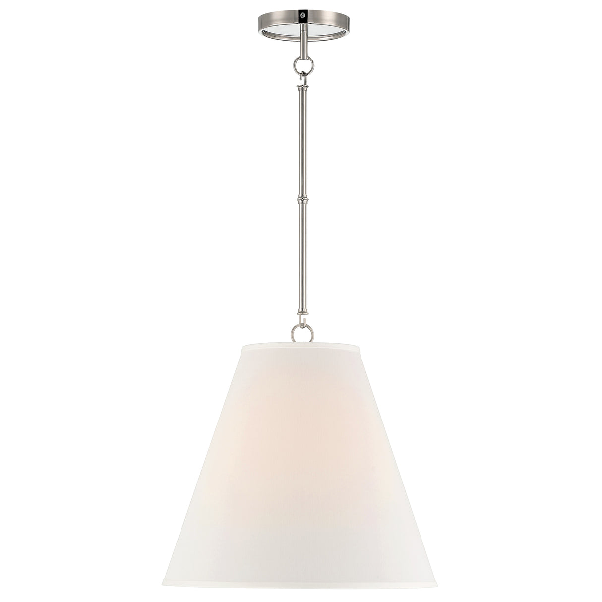 Luca Medium 15" Conical Pendant, Polished Nickel