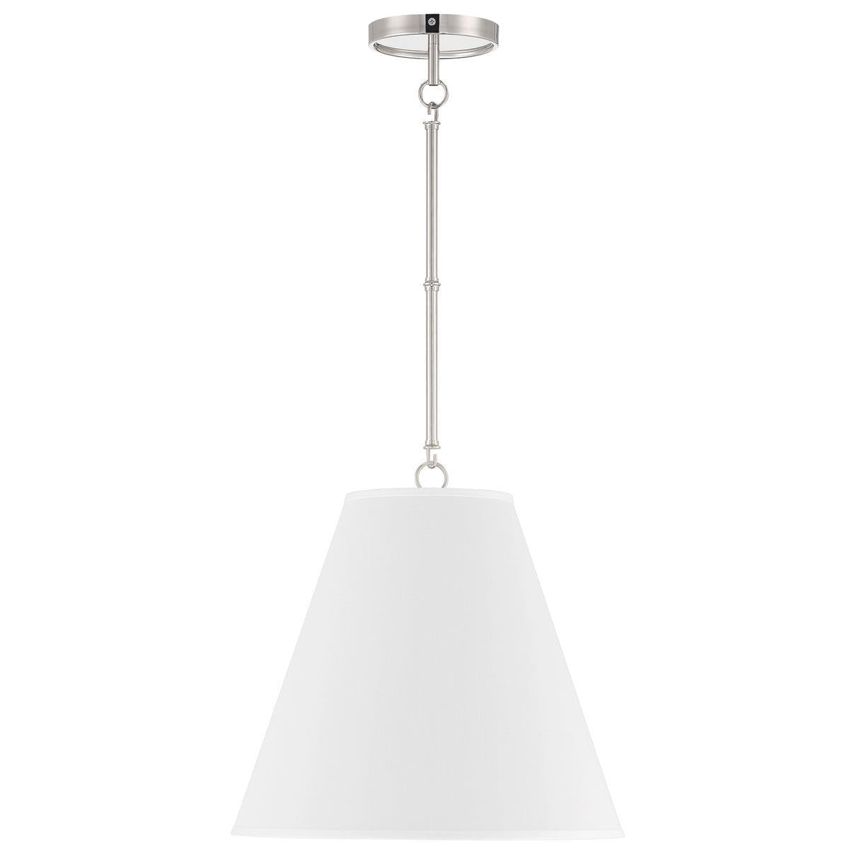 Luca Medium 15" Conical Pendant, Polished Nickel