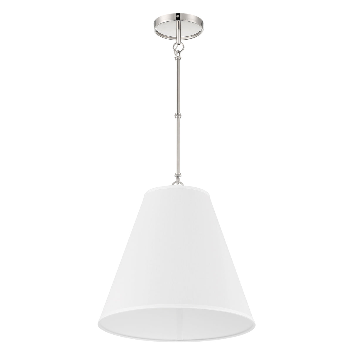 Luca Medium 15" Conical Pendant, Polished Nickel