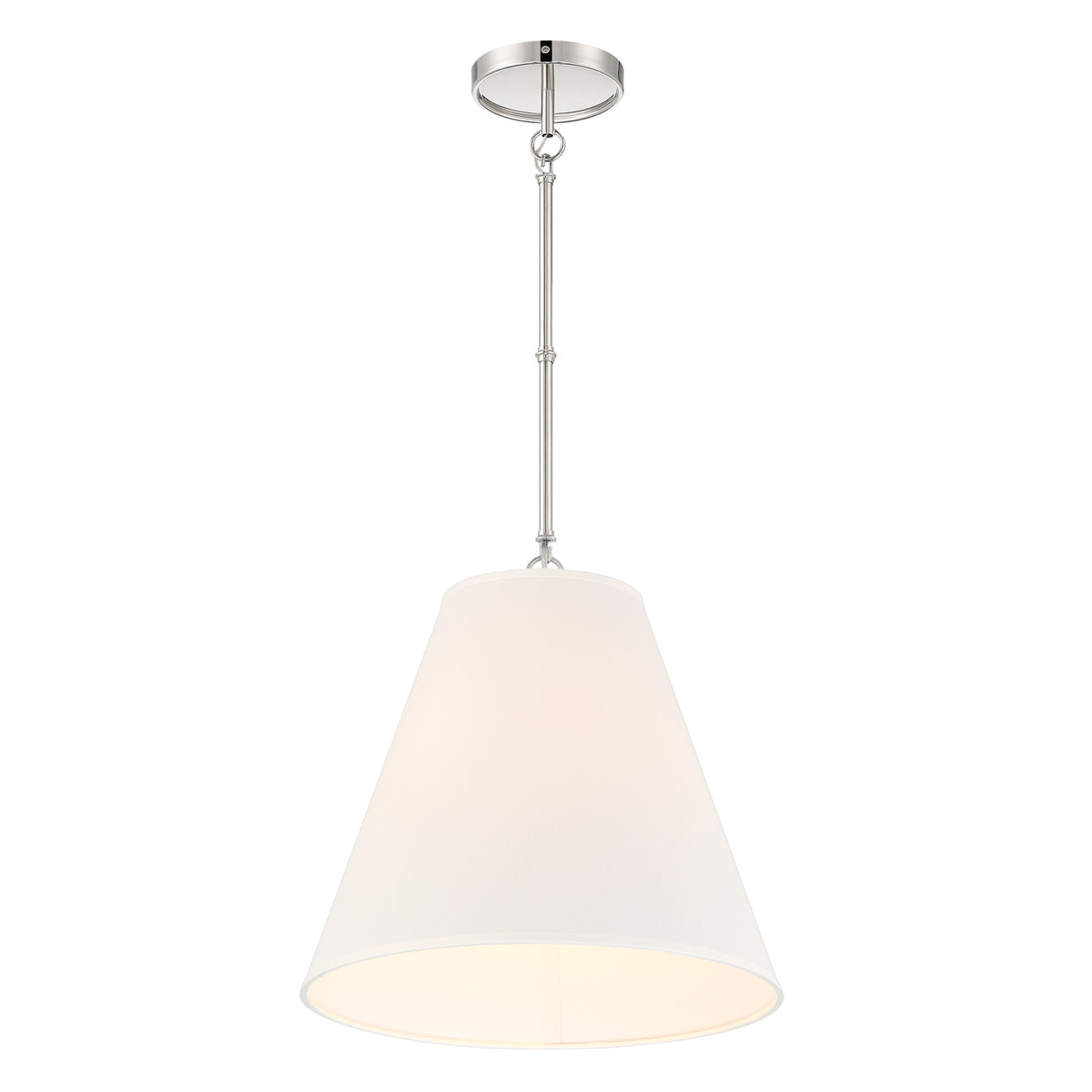 Luca Medium 15" Conical Pendant, Polished Nickel