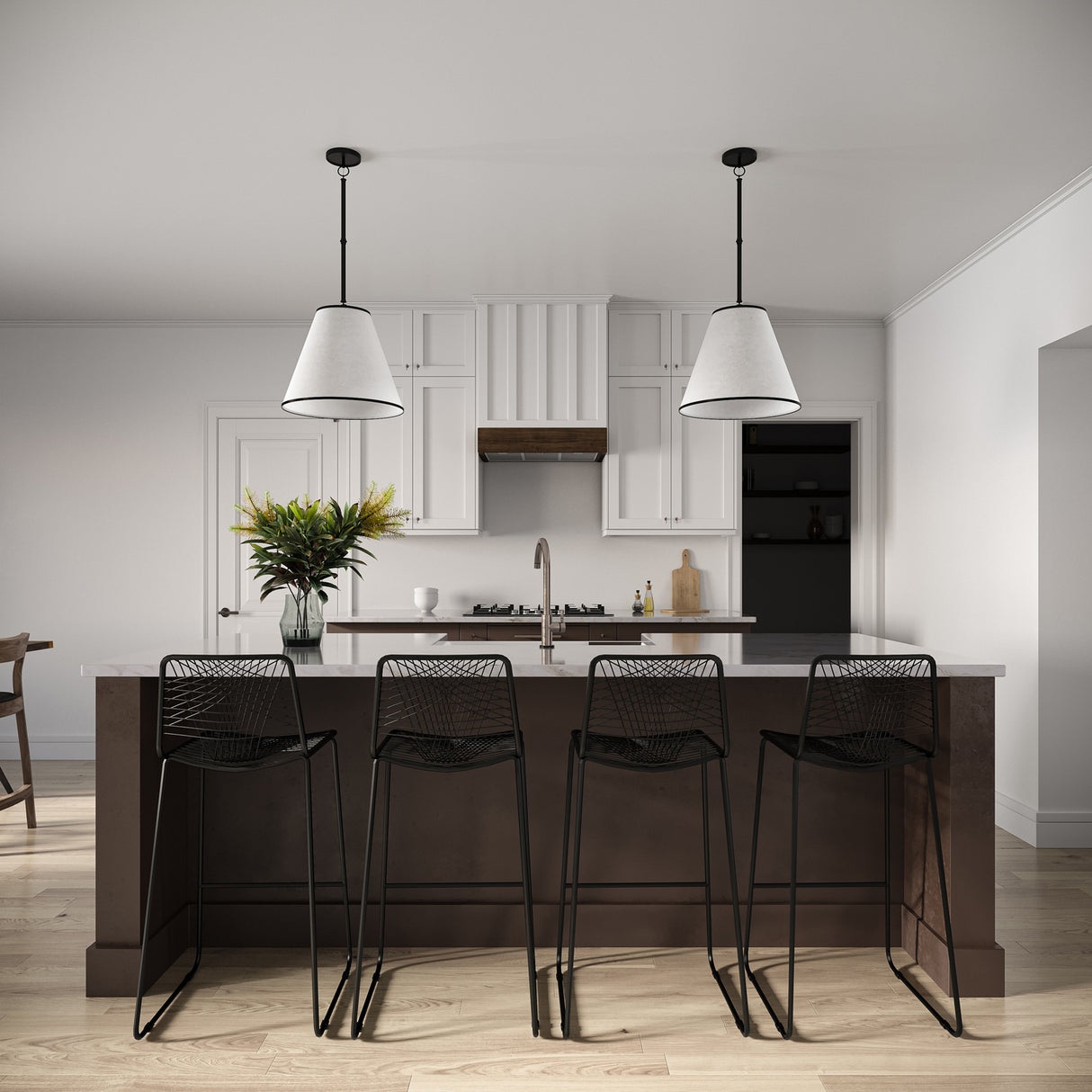 Luca Large 18" Conical Pendant, Matte Black