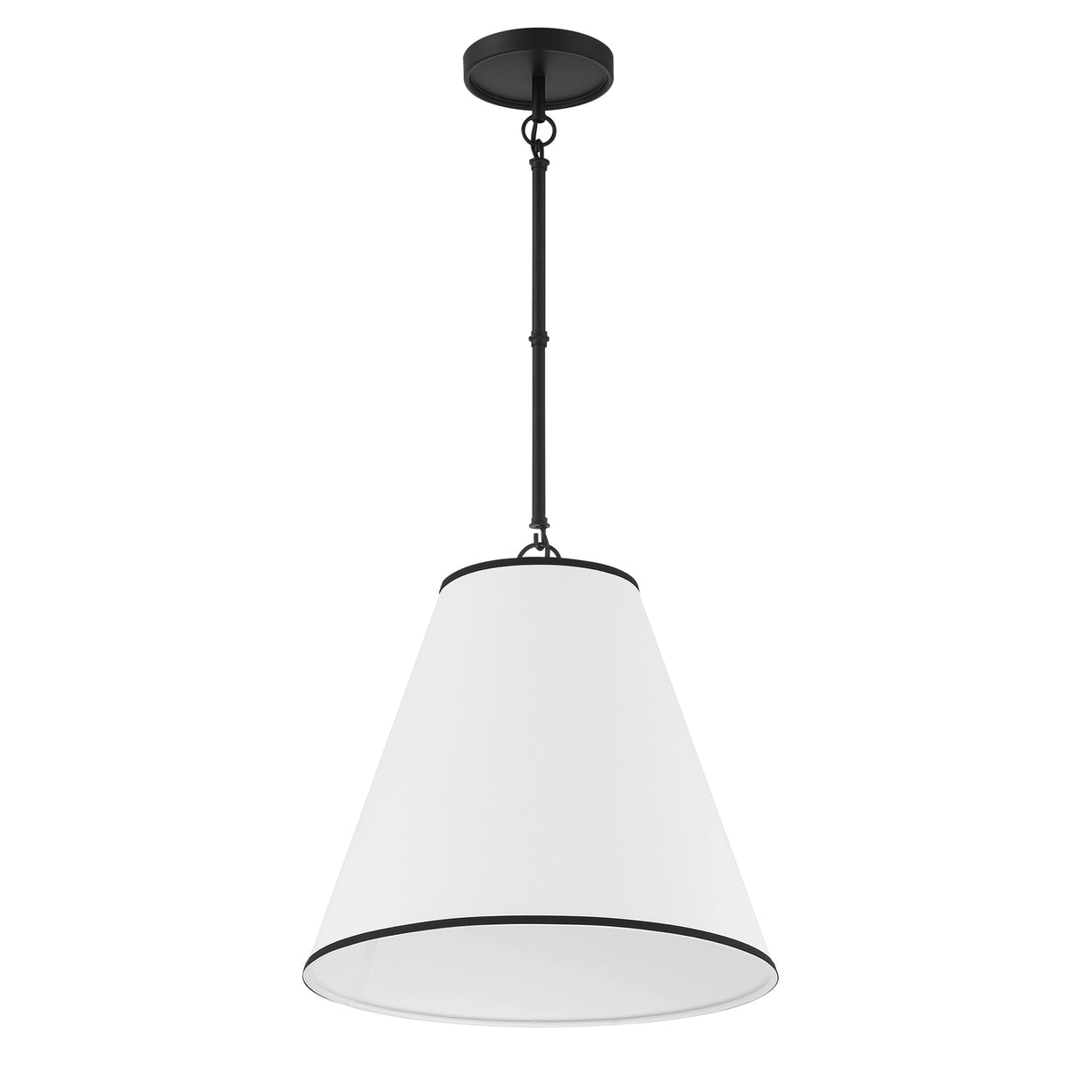 Luca Large 18" Conical Pendant, Matte Black