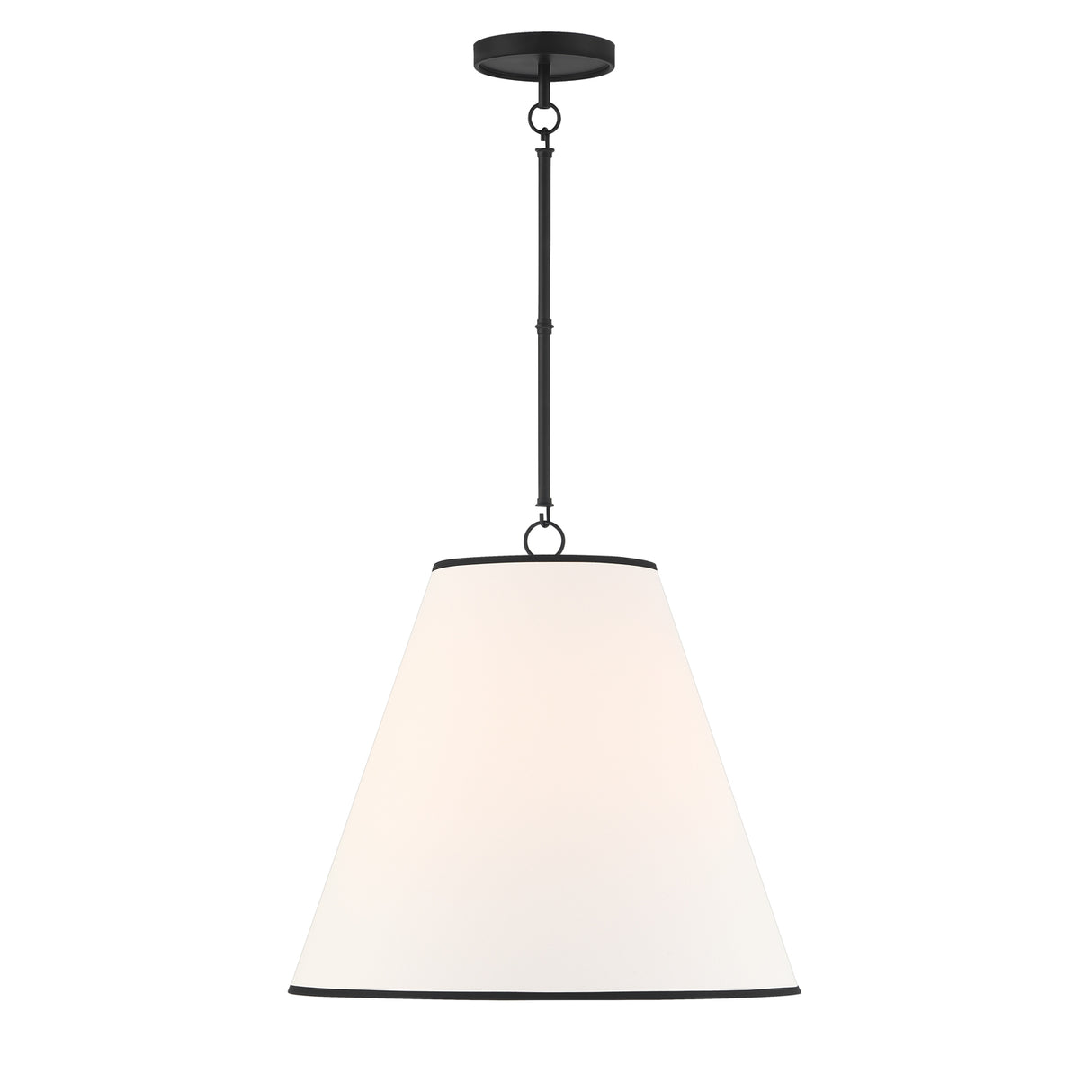Luca Large 18" Conical Pendant, Matte Black