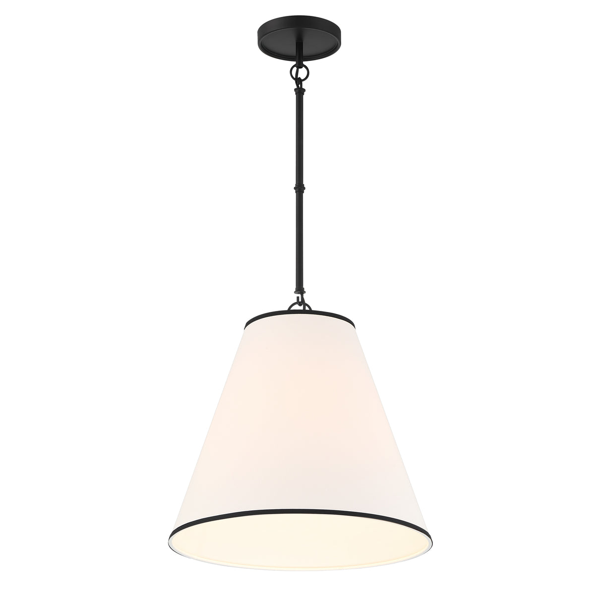 Luca Large 18" Conical Pendant, Matte Black