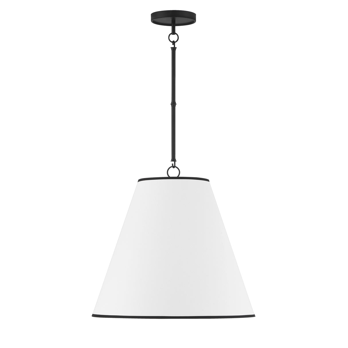 Luca Large 18" Conical Pendant, Matte Black