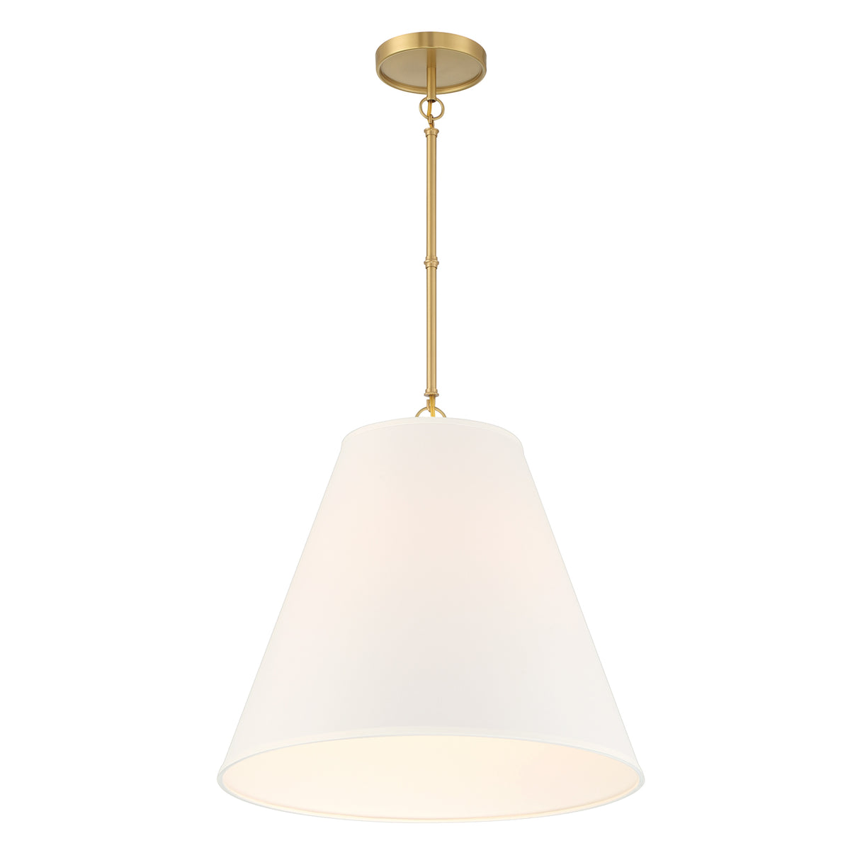 Luca Large 18" Conical Pendant, Satin Brass