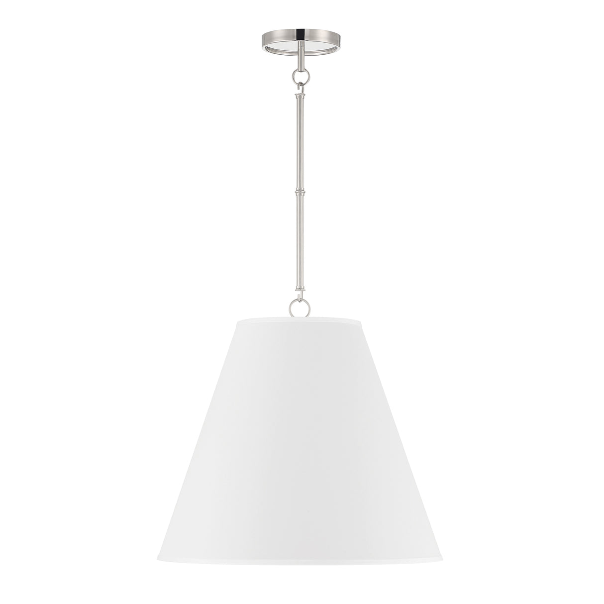 Luca Large 18" Conical Pendant, Polished Nickel