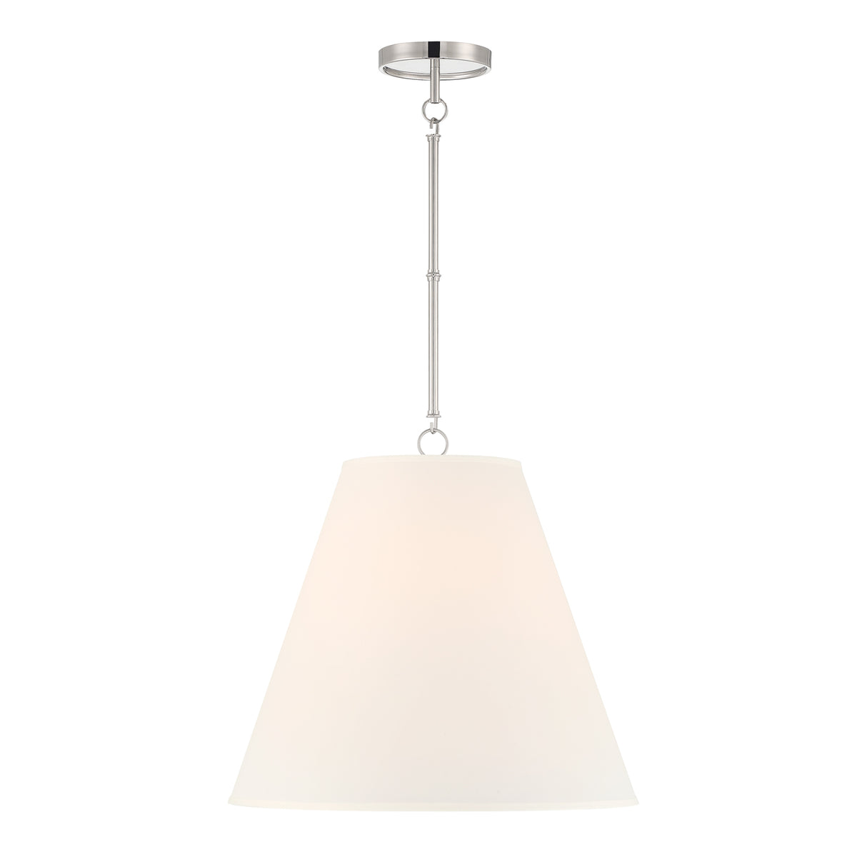 Luca Large 18" Conical Pendant, Polished Nickel