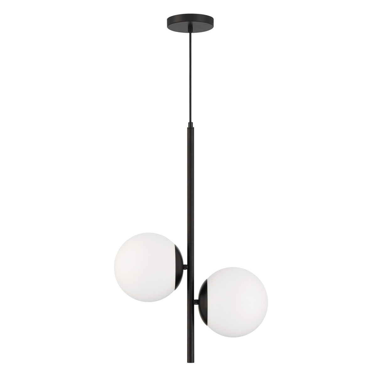 Castell 2 Globe Pendant 15.5", Matte Black