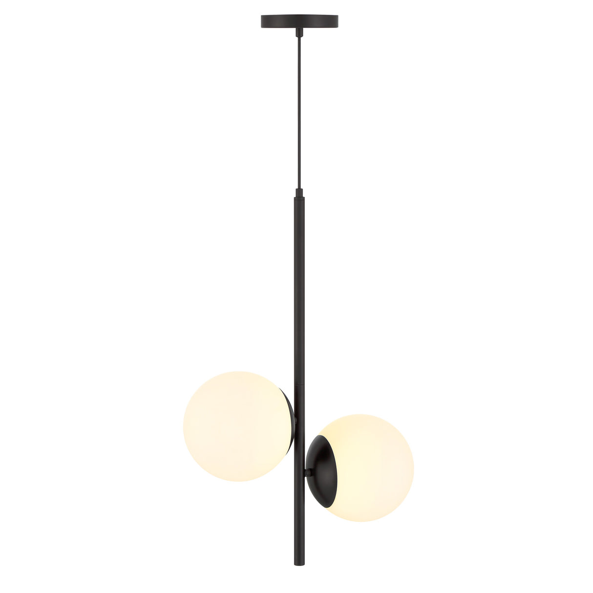 Castell 2 Globe Pendant 15.5", Matte Black