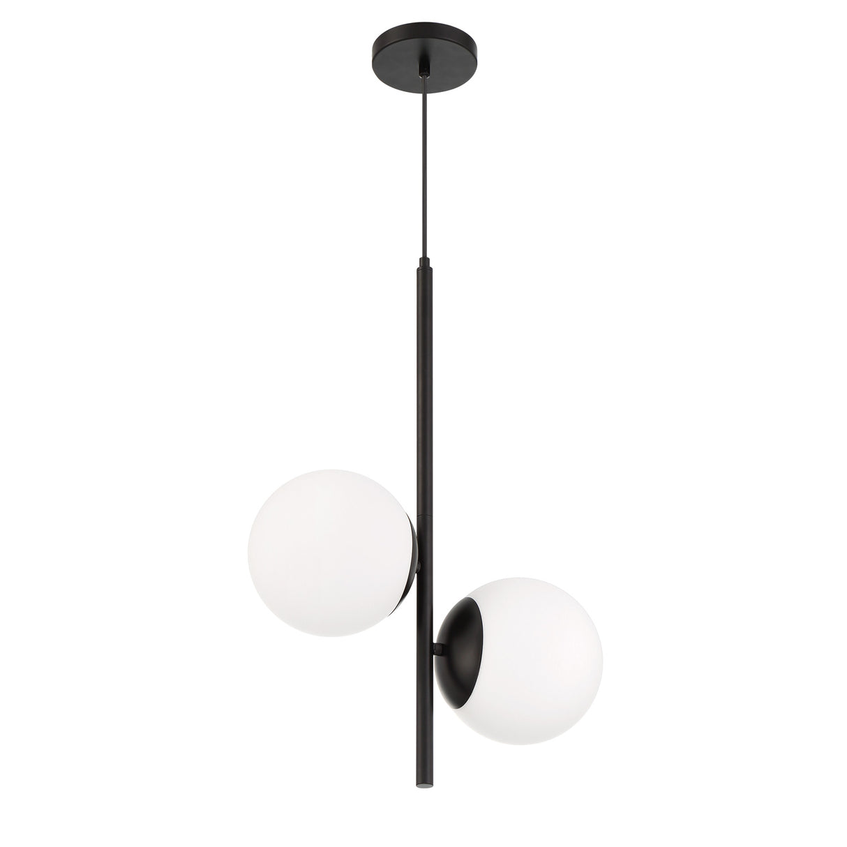 Castell 2 Globe Pendant 15.5", Matte Black