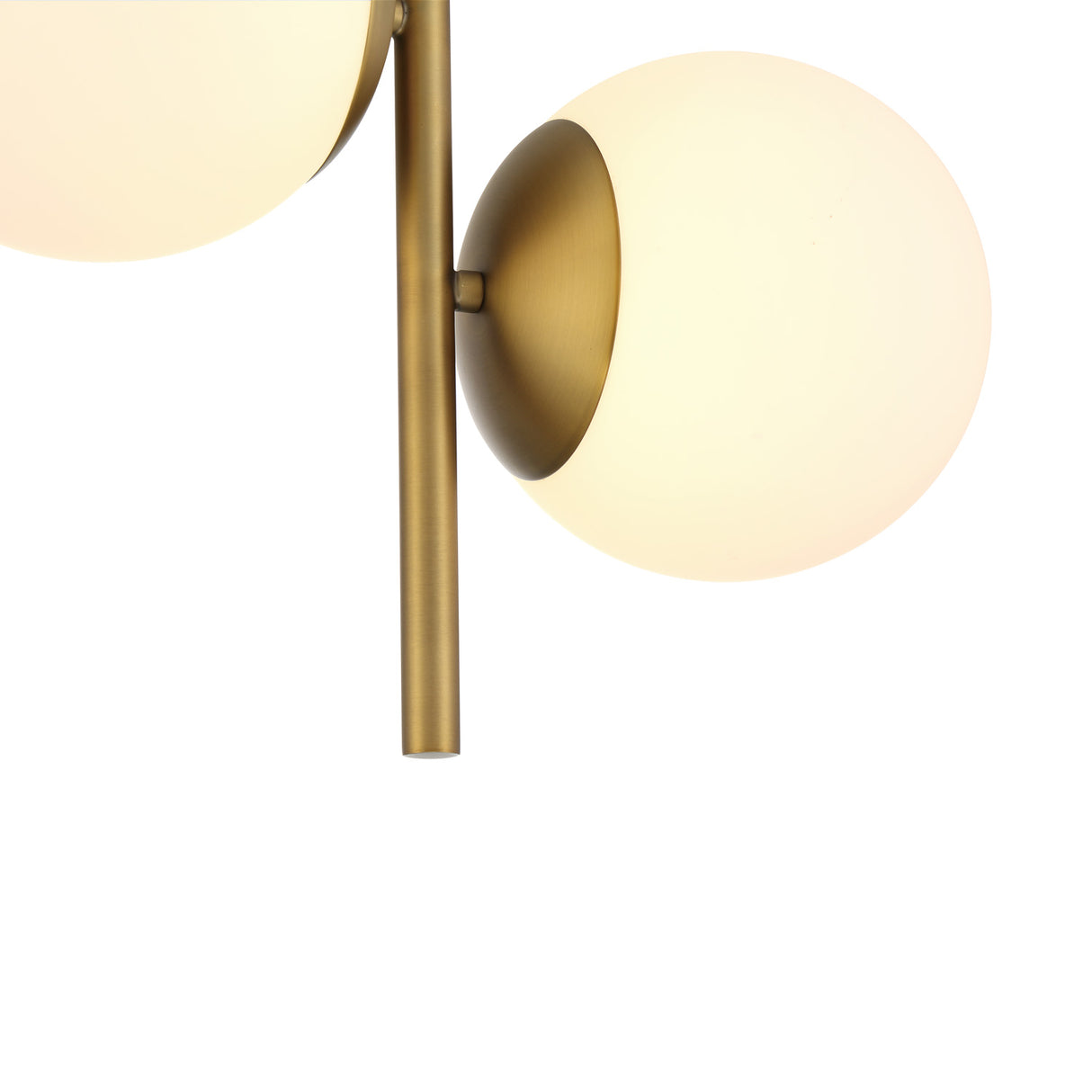 Castell 2 Globe Pendant 15.5", Matte Black and Aged Brass
