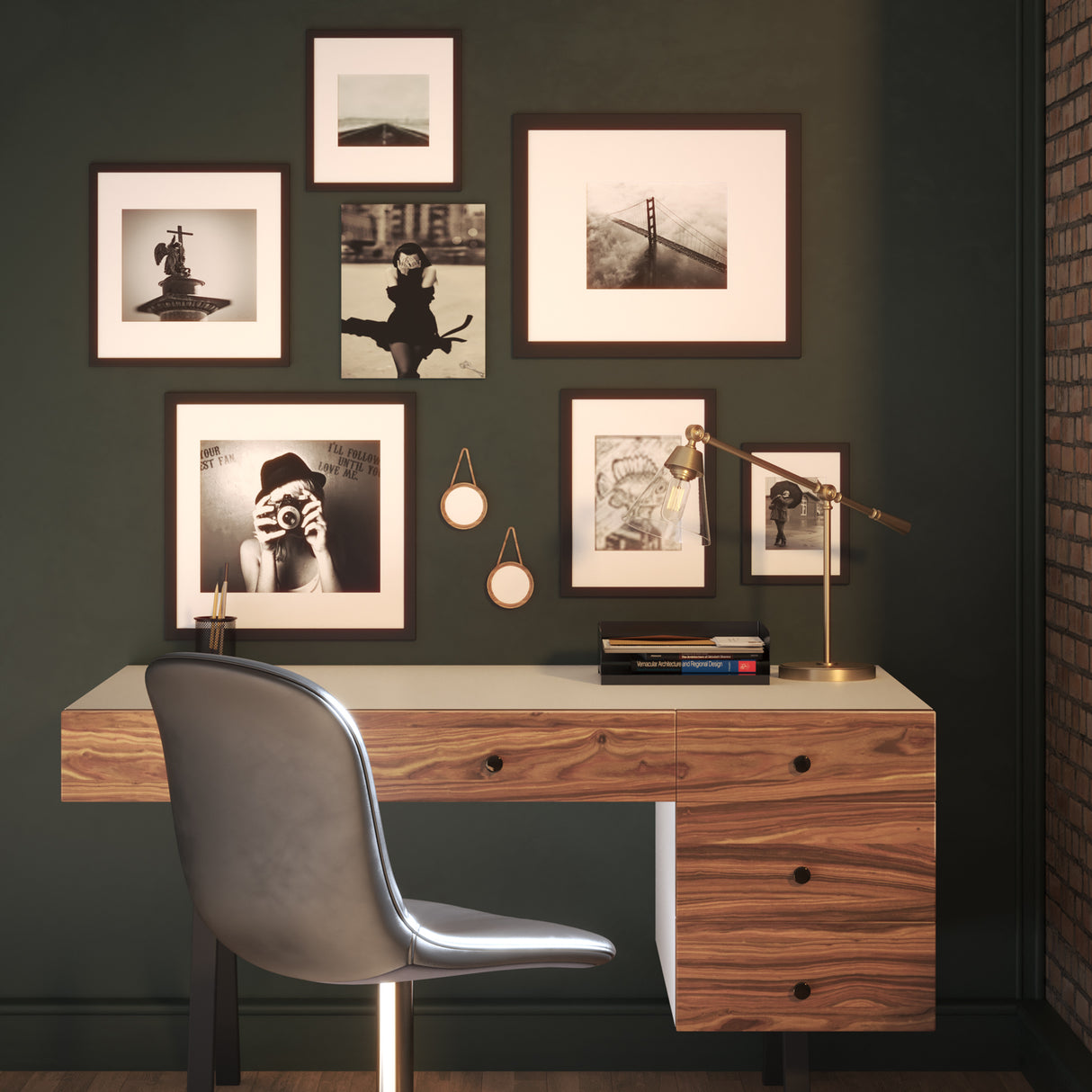 Open Box Owen Table Lamp, Satin Brass