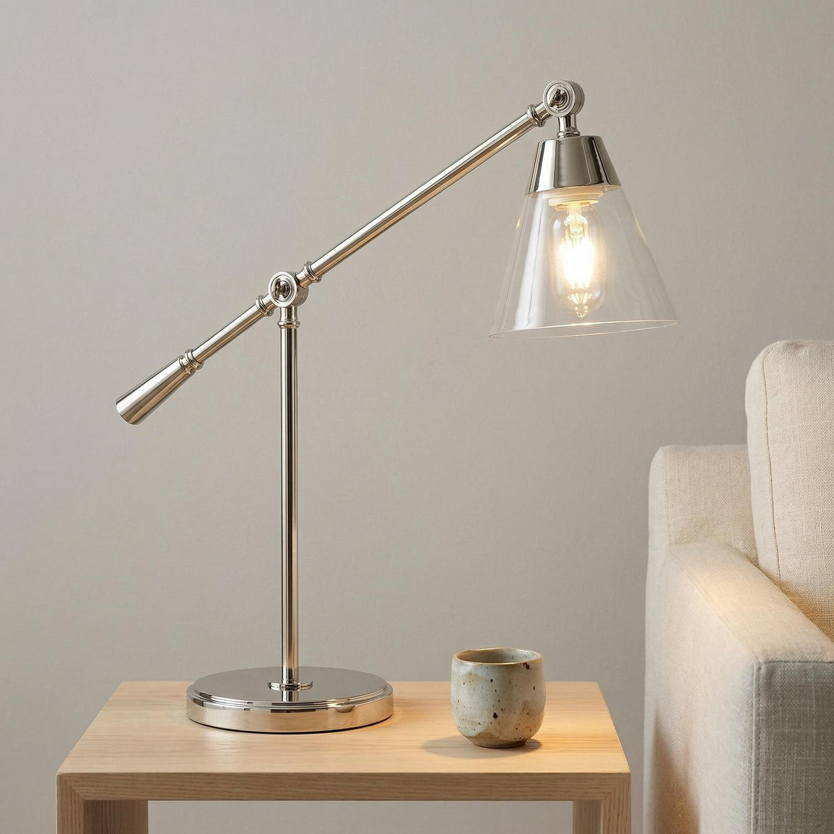 Owen Table Lamp 20", Polished Nickel
