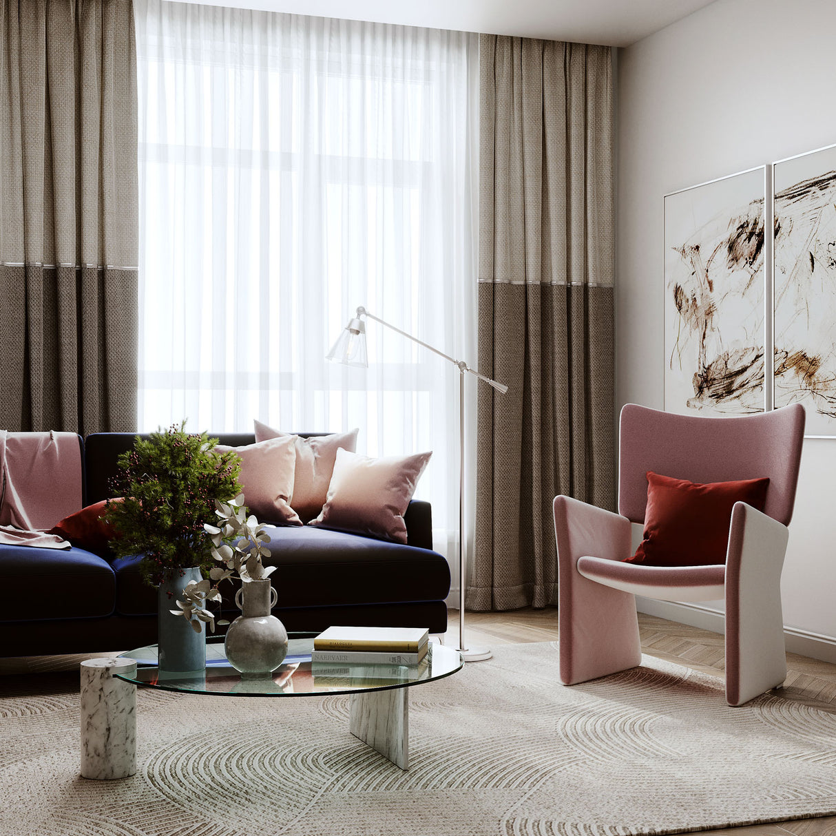 Owen Floor Lamp 56", Polished Nickel