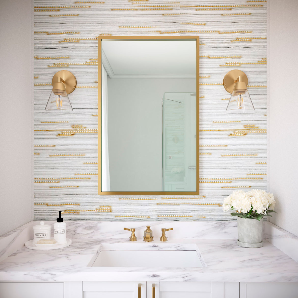 Owen 1 Light Vanity Wall Sconce, Satin Brass
