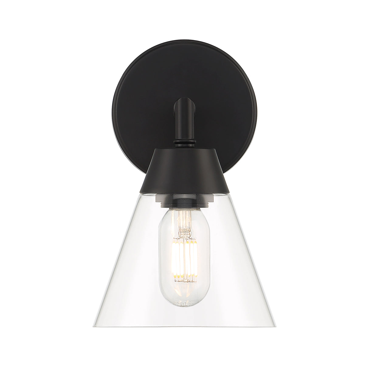 Owen 1 Light Vanity Wall Sconce, Matte Black
