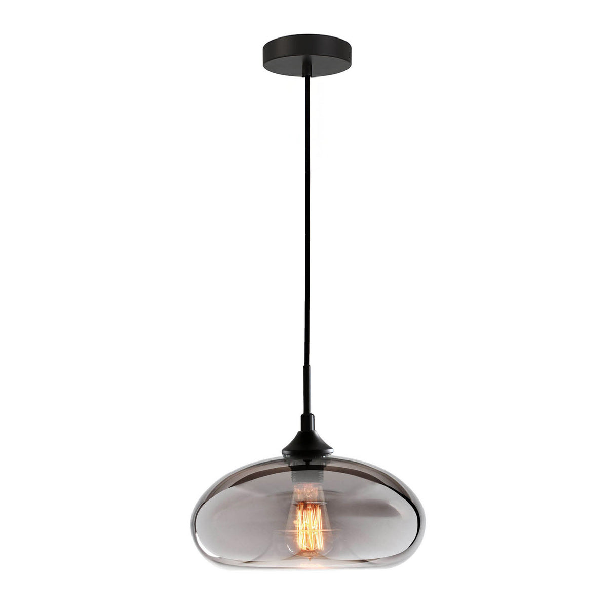 Greenwood Pendant 11" with Mirrored Smoke Glass