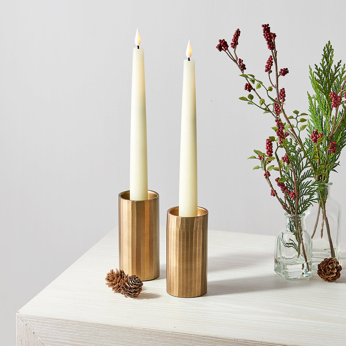 Allie Taper Candle Holders, Large, Set of 2