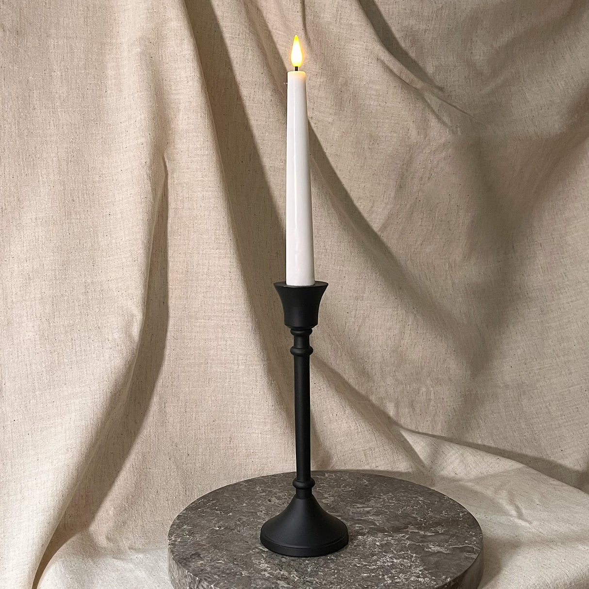Finley Black Taper Candle Holder, Medium