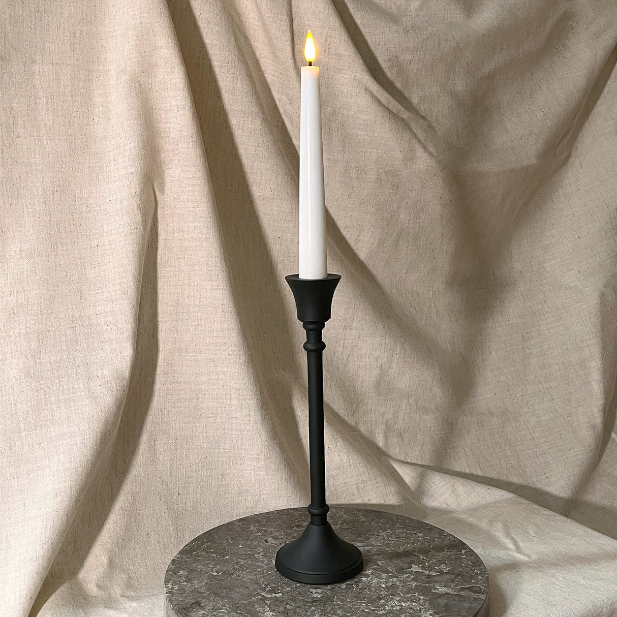 Finley Black Taper Candle Holder, Large