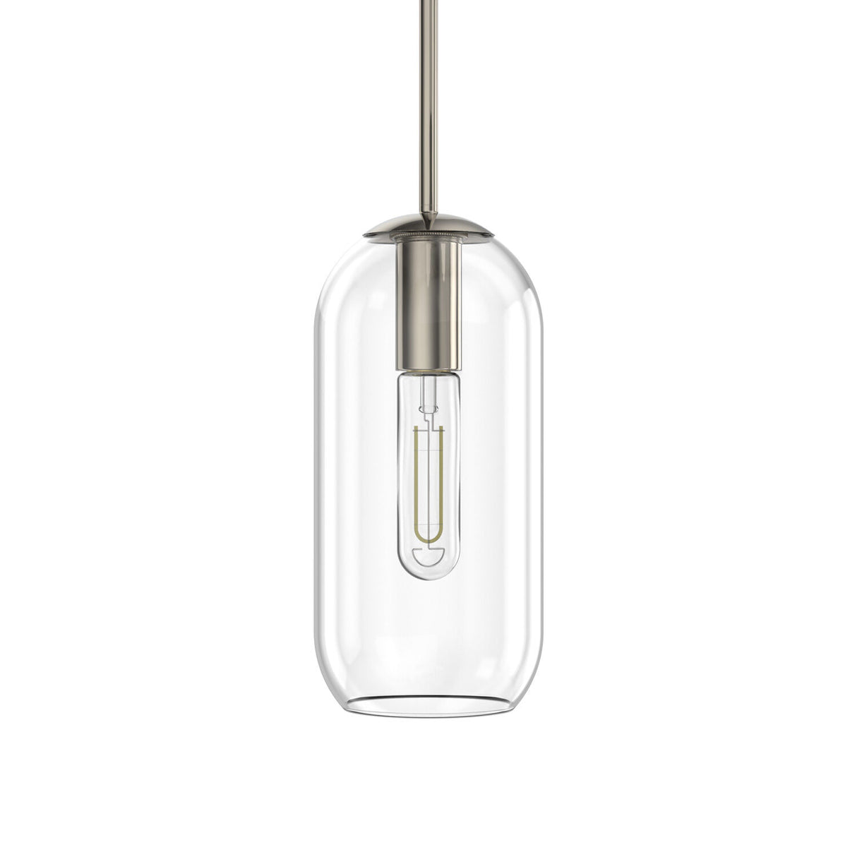 Liv 11" Clear Capsule Pendant, Polished Nickel