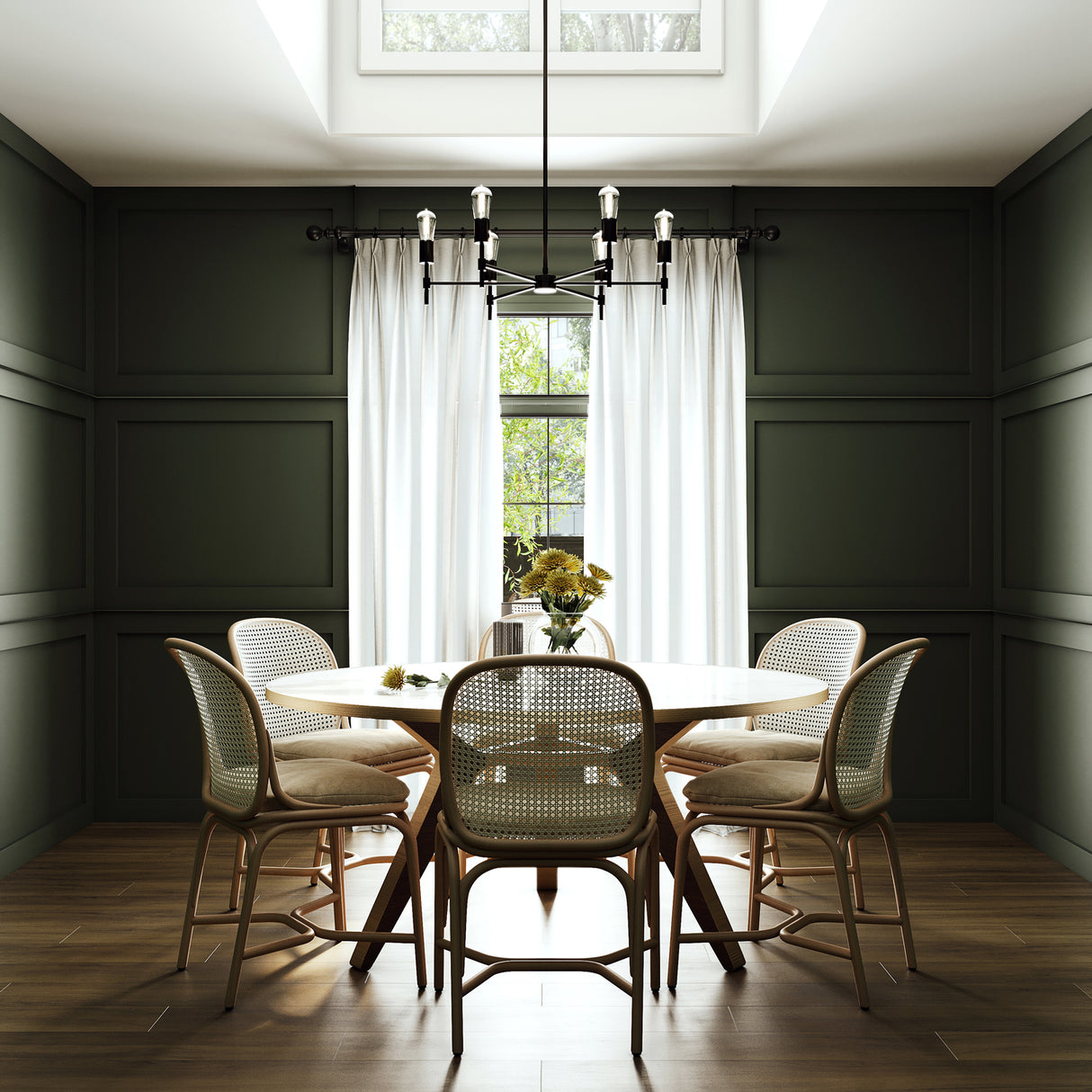 Prospect 6-Light Round Chandelier 26", Matte Black