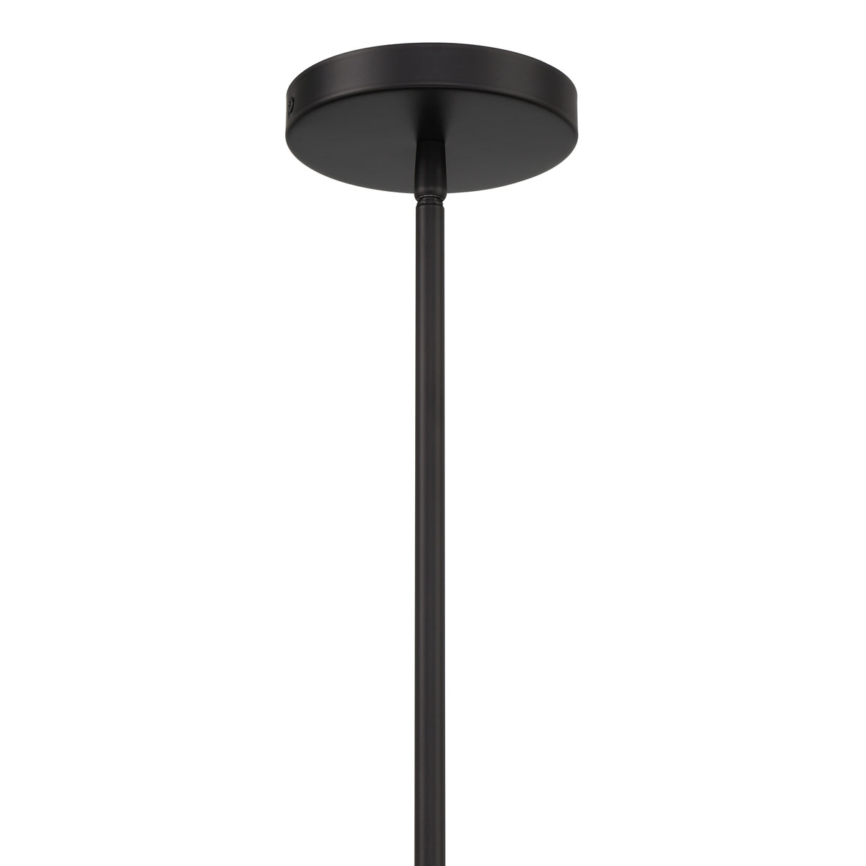 Carson 6 Light 26" Modern Chandelier, Matte Black, close-up of round canopy