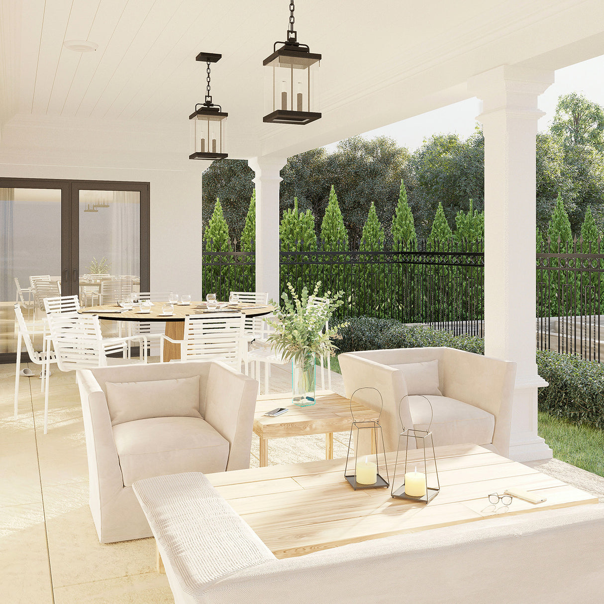 Parker Outdoor Hanging Light, Black