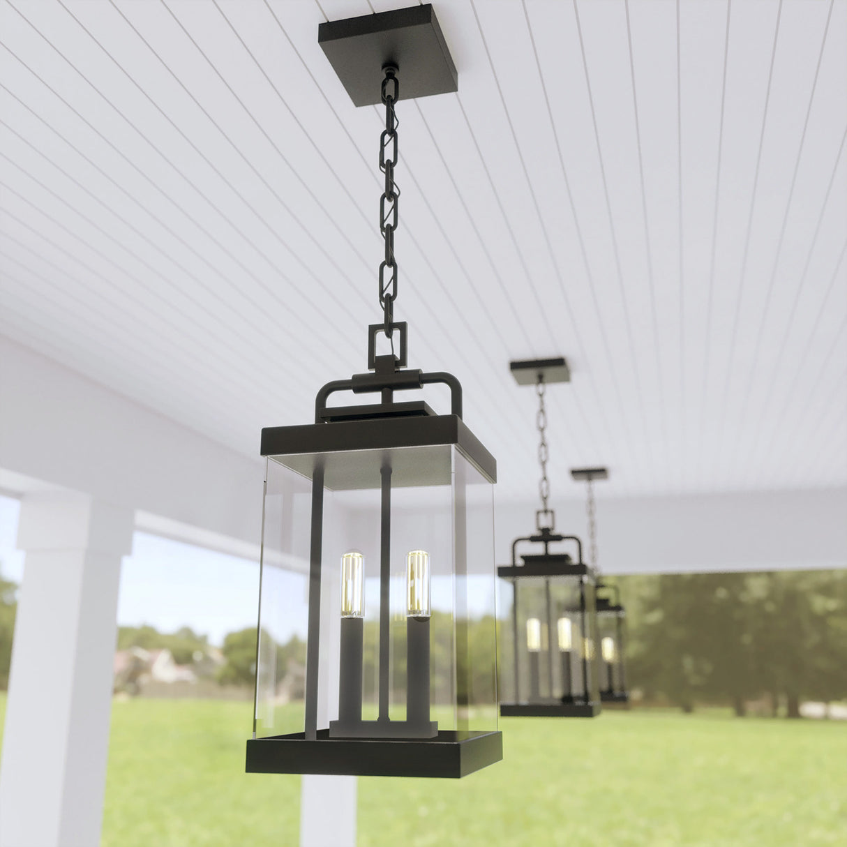 Parker Outdoor Hanging Light, Black